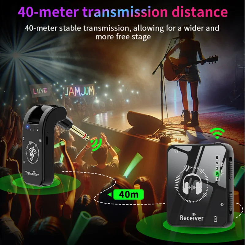 Wireless IEM System Transmitter Receiver 2.4GHz ISM Band Wireless Ear Monitor Automatic Pairing Plug Play Universal Accessories