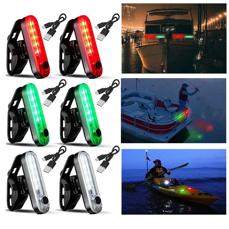 Boat Navigation Lights Kayak Lights for Night Operated Boat Stern Led Boats Safety for Pontoon Dinghy 4 Types Flashing Mode