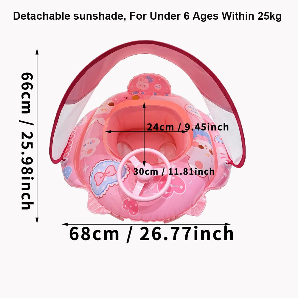 Sunshade Swim Tube Inflatable Swimming Seat Ring Pool Float Swim Accessory Summer Water Sports Swimming Circle Swim Float ﻿ ﻿ ﻿