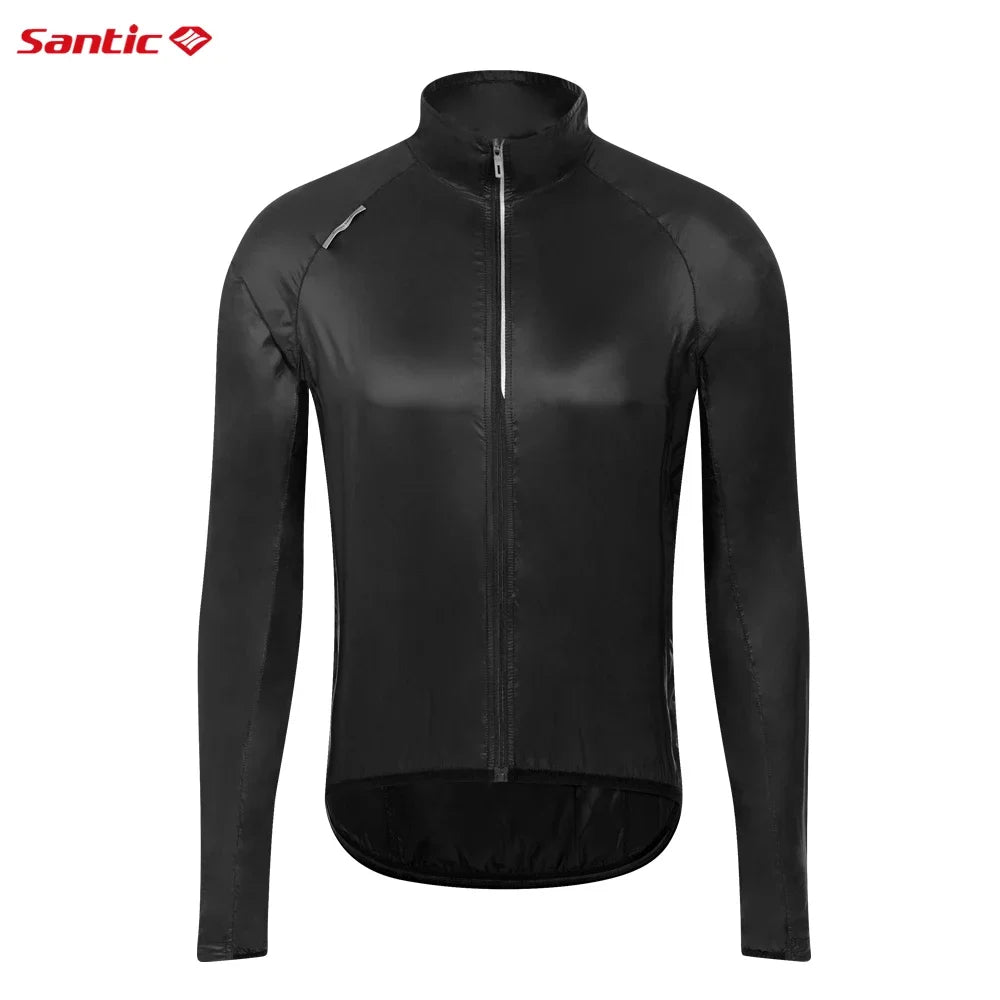Santic Men's Ultra-Light Packable Cycling Windbreaker Jacket – Windproof Water-Resistant Breathable UPF50+ Protection Skin Coats