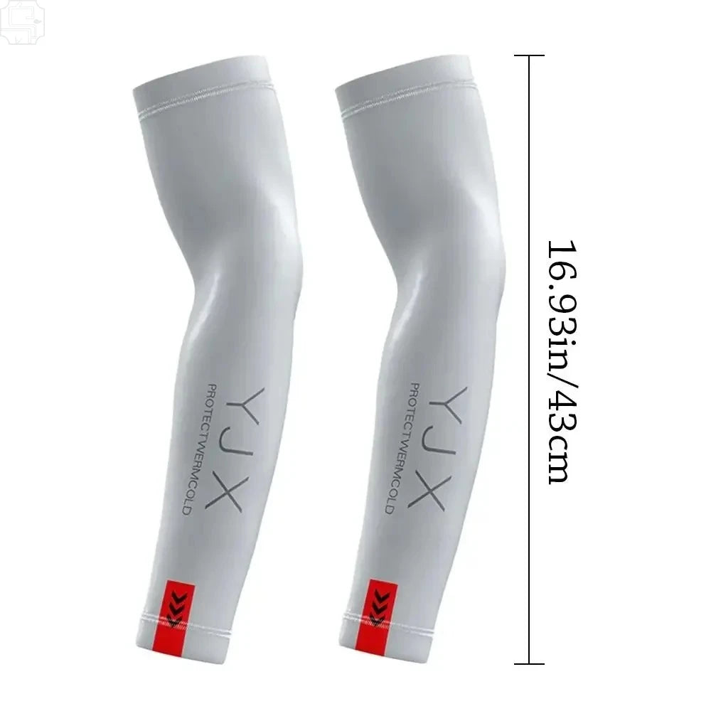 1Pair Summer Arm Sleeves for Running Outdoor Cycling Driving Breathable Ice Silk Elastic Sun Protection Men Women Arm Cover