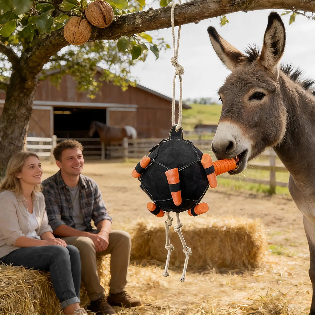 Horse Carrot Feeding Ball Horse Slow Feeder Ball Hangable Equine Feeding Toy For Training Farm Goat Stable Field Relief Boredom