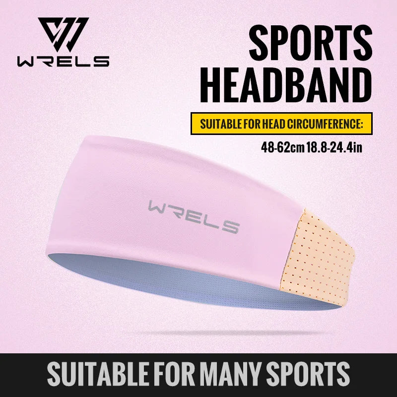 WRELS Anti-Slip Sports Headband Sweat Absorbing Headband Breathable Fitness Running Hair Band Quick Dry Elastic Cycling Hairband