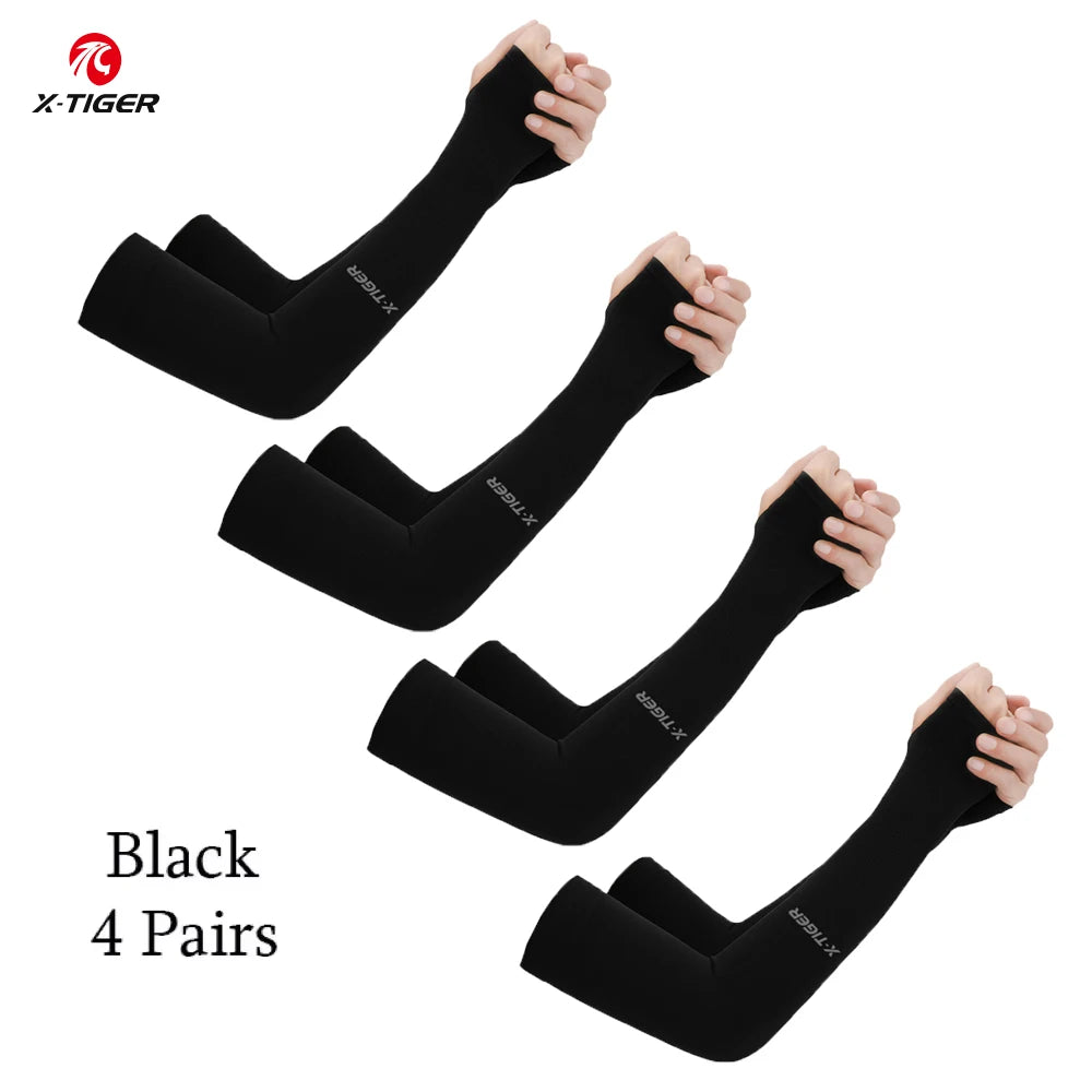 X-TIGER Cycling Arm Summer Ice Cloth Cycling Sleeves Sun Protection Unisex Breathable Running Volleyball Sleeves Outdoor