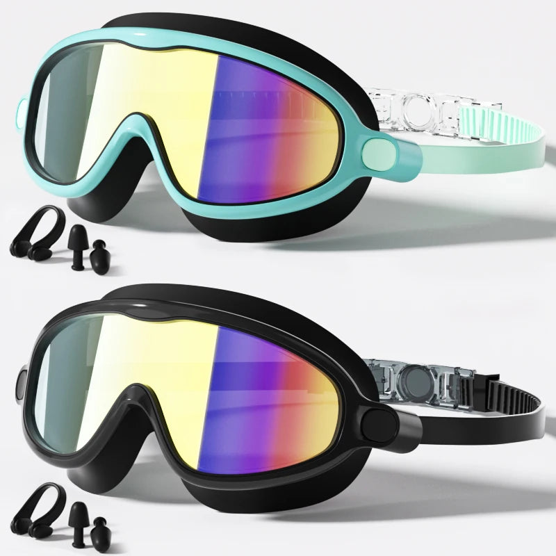 Swim Goggles, Waterproof Anti-Fog Anti-UV Wide View Swimming Goggles for Kids 3-14