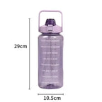 2 Liters Straw Plastic Water Bottle Large Portable Travel Bottle Sports Fitness Cup High Value Big Fat Cup Adult Universal