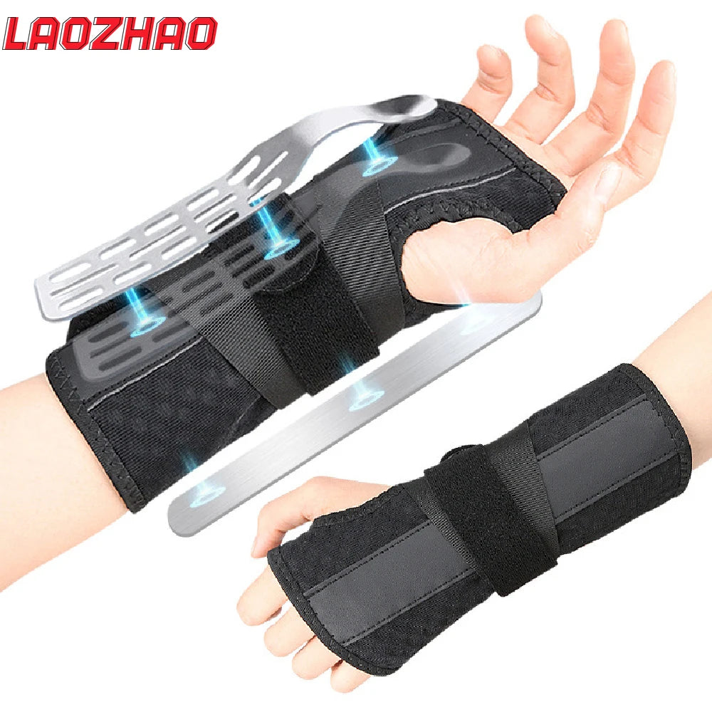 1PCS Carpal Tunnel Wrist Brace – Night Support with 2 Metal Splints,Adjustable Hand Stabilizer for Pain Relief  – Fits Both Hand