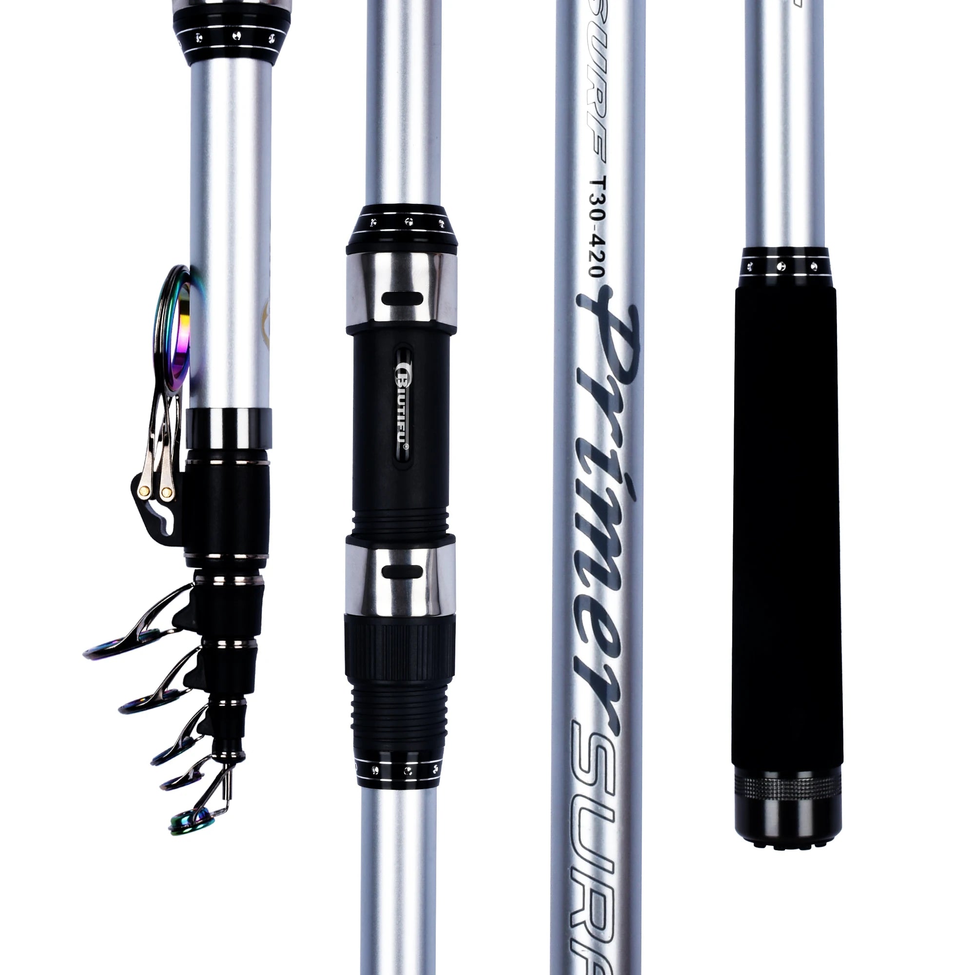 BIUTIFU Telescopic Surf Spinning Fishing Rods 5.3m 5.0m 4.5m 4.2m 3.9m 30T Carbon Power 60-150g Throw Surfcasting Shore Casting Pole