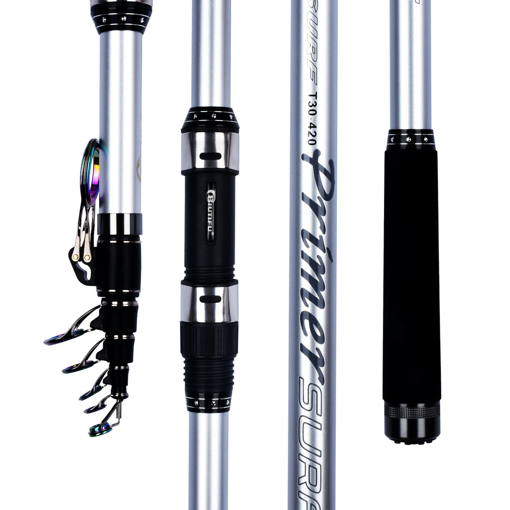 BIUTIFU Telescopic Surf Spinning Fishing Rods 5.3m 5.0m 4.5m 4.2m 3.9m 30T Carbon Power 60-150g Throw Surfcasting Shore Casting Pole