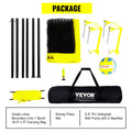 SucceBuy Outdoor Volleyball Net System Adjustable Height Steel Poles with PVC Volleyball Pump Carrying Bag for Backyard Lawn