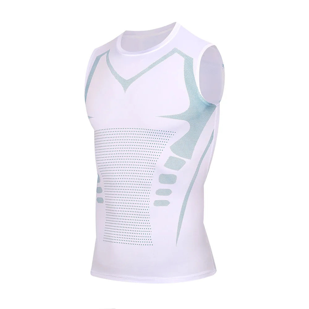 Compression Tank Top Mens Gym Shirt Sleeveless Quick Dry Printing Sportswear Men Fitness Bodybuilding Vest Workout Muscle Top ﻿
