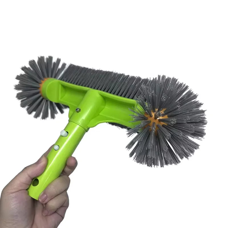 13 Inch Heavy Duty Pool Brush 7 Rows Nylon Bristles Handle - Pool Cleaner for Walls Tiles Floors Maintenance