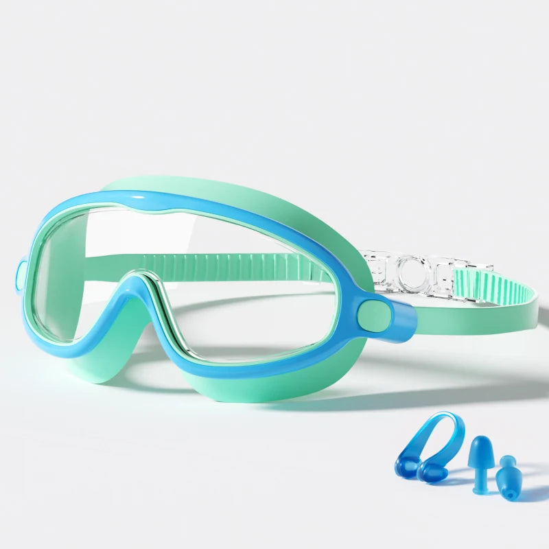 Swim Goggles, Waterproof Anti-Fog Anti-UV Wide View Swimming Goggles for Kids 3-14