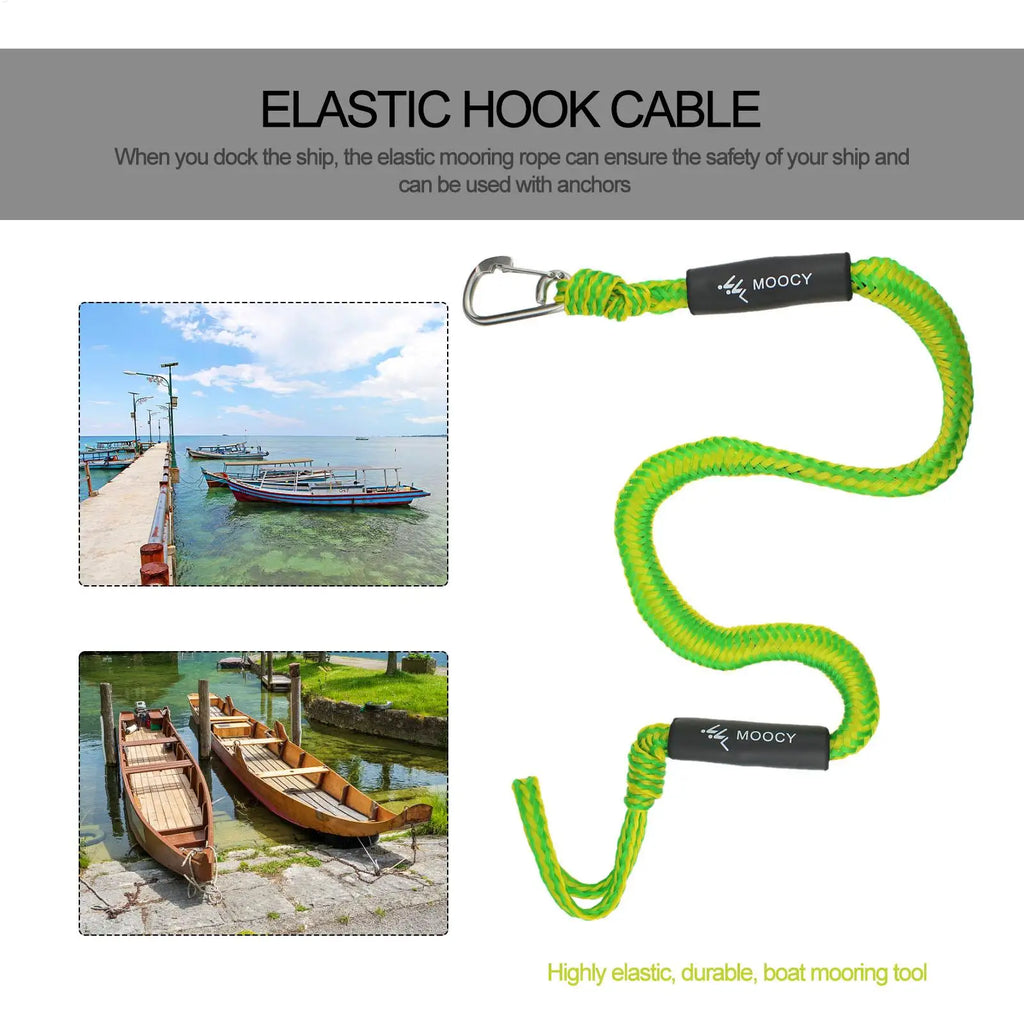 1pc BungeeCord Dock Line Boat Rope With Stainless Steel Clip Float Docking Rope Mooring Boat Rope For Docking PWC Jetski Kayak