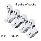 4 Pairs of New TC Mid Tube Glued Football Socks for Sports Training and Competition, Non Slip and Breathable Socks