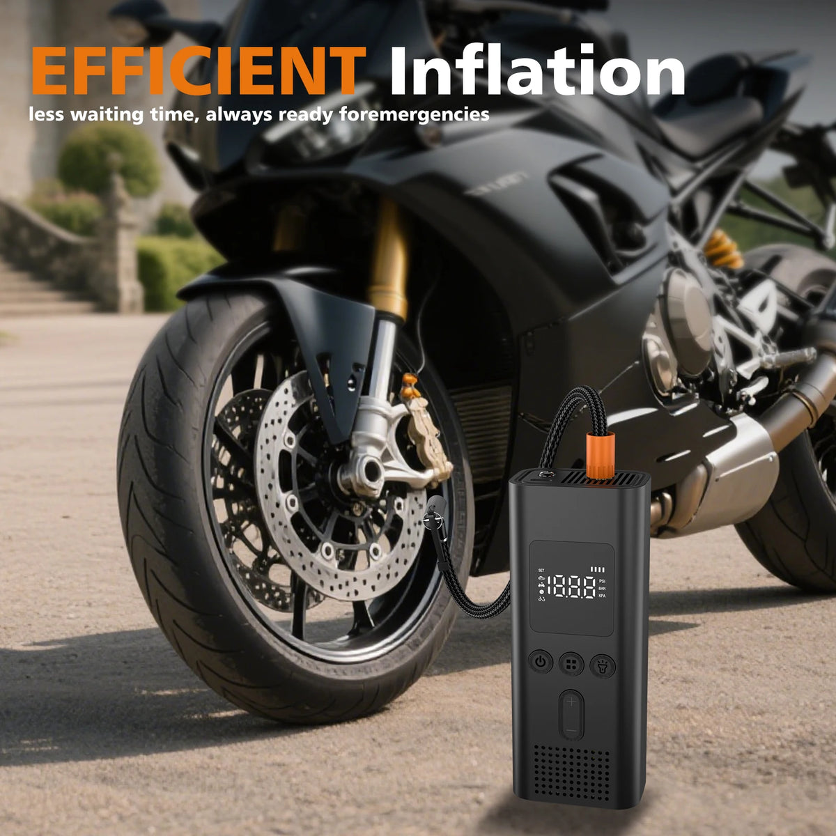 Portable Bicycle Air Pump Mini Electric Inflator for Cycling MTB Road Bike Compact Design