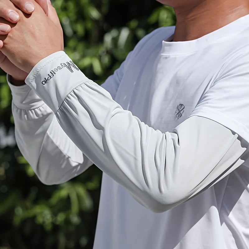 Cooling Arm Sleeves Breathable Sun Protection Ice Slik Sleeves Summer Outdoor Sports Driving Cycling Sleeves Men Loose Arm