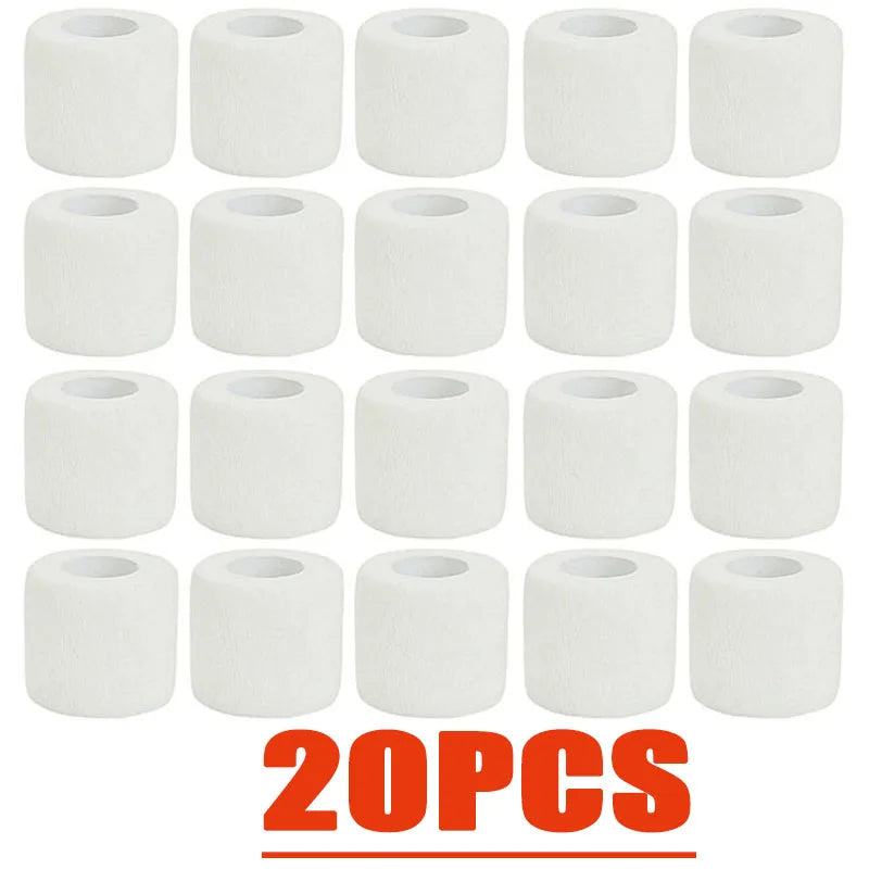 3/6/12/24/30Pcs White First Aid Self Adhesive Cohesive Elasticity Bandages Sports Tape for Wrist Ankle Sprains & Swelling