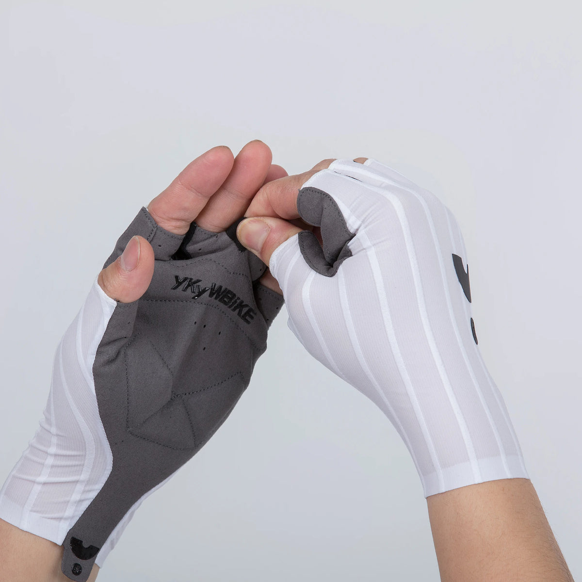 YKYWBIKE Cycling Gloves Woven Aerodynamic Striped Bicycle Sports Gloves Anti-Slip Riding Gloves Shock-absorbing Road Bike Gloves