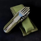 Portable multi-functional camping utensils, outdoor detachable forks, spoons, knives, folding tableware with storage bag