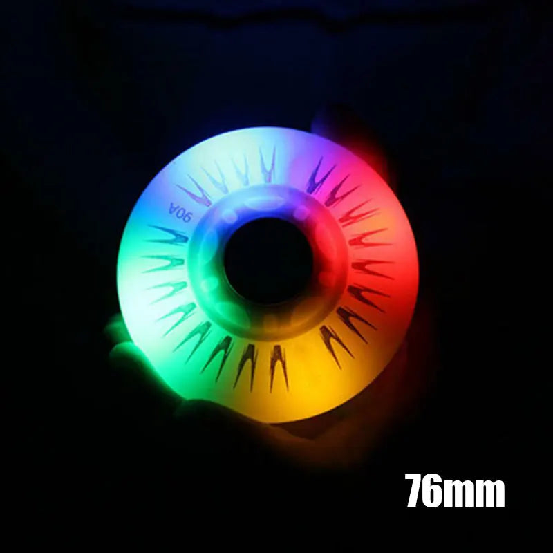 4pcs Flash Inline Skate Wheels 90a LED Lighting Skating Wheels 68/72/76//80mm Speed Skates Rock Fancy Roller Skates PU Tyres
