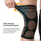 Copper Fiber Nylon Knitted Sports Knee Pads Elastic Breathable Basketball Sports Knee Pads Made of Copper Ion for Knee Support