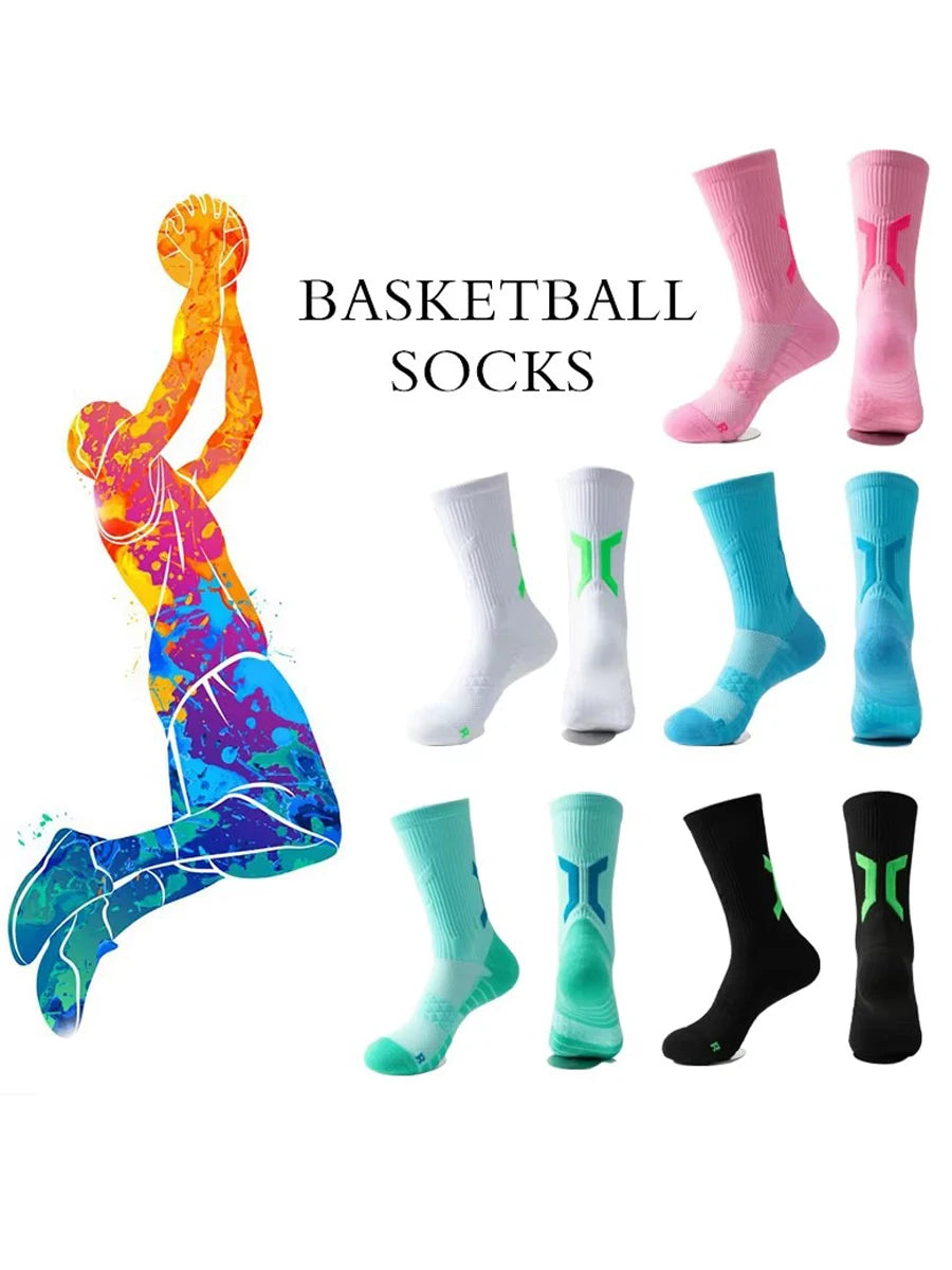 1/3 Pairs Professional Men's Basketball Socks with Thick Towel Bottom Breathable Sports Socks Men's Long Badminton Socks
