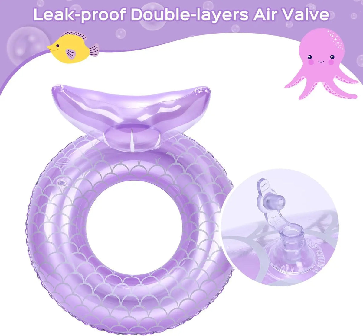 Inflatable Swim Ring, Cute Mermaid Dinosaur Unicorn Mouse Swimming Pool Floats Tube Raft, Water Bathtub Beach Party Toys