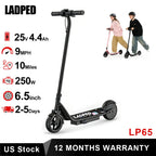 Electric Scooter for Kids - 3/6/9MPH Three Speed Modes & 10Mile Max Range, 250W Motor, 6.5" Solid Tires Commuter E-Scooter