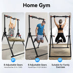 Adjustable Pull Up Bar, 200kg Load Foldable Home Gym Multi-Function Training Station with Parallel Bars for Strength Training