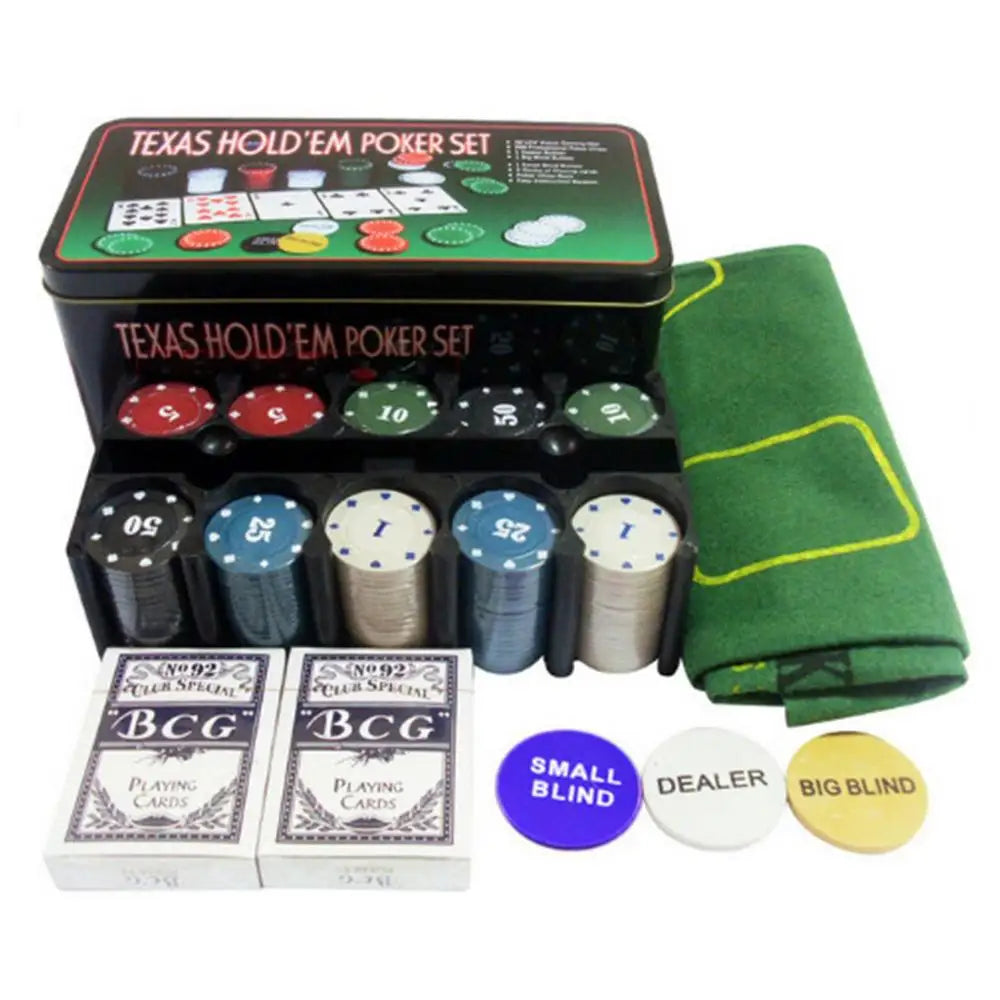 Party Table Game Poker Tokens Case Set Poker Game Set 200Pcs Poker Chip With Big Blind Vega For Texas Holdem Outdoor Camping