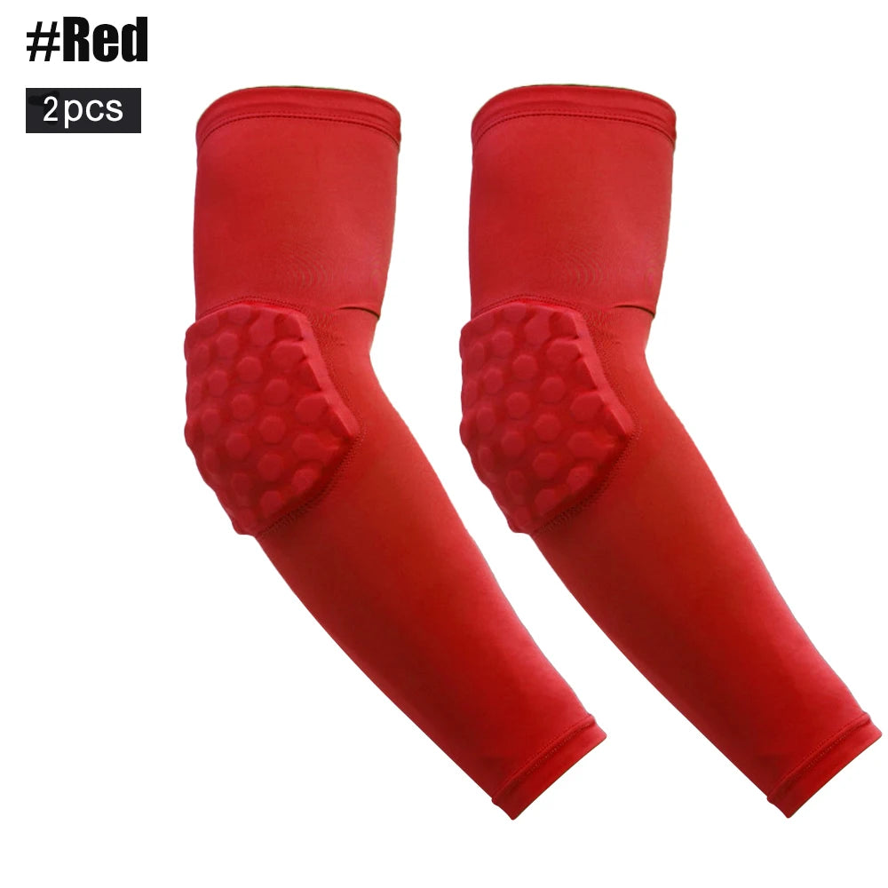 1Pcs/2Pcs Elbow Pads, Basketball Shooter Sleeves, Collision Avoidance Hex Padded Elbow for Volleyball Football Baseball Cycling