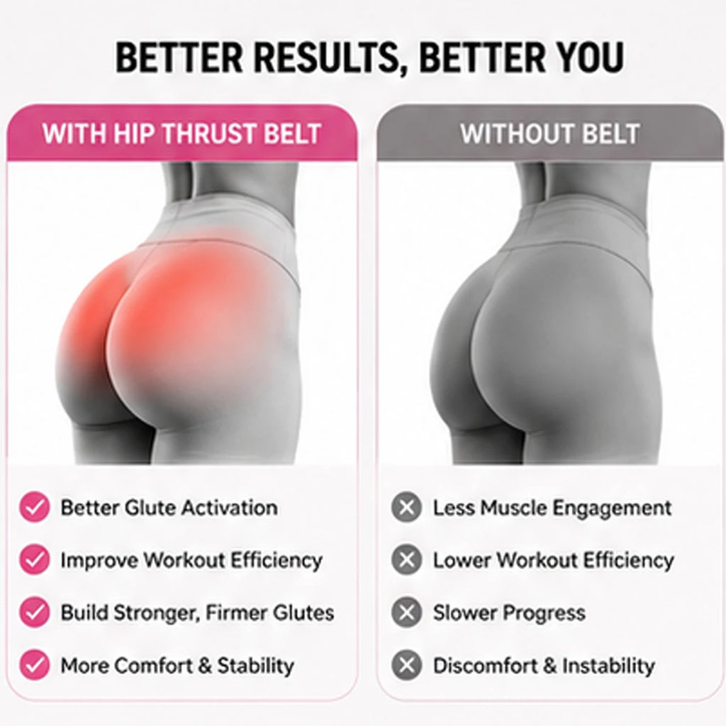 Heavy Duty Nylon Hip Thrust Belt, Adjustable Thick Padded Dumbbell Glute Workout Strap, Portable Home Gym Fitness Equipment