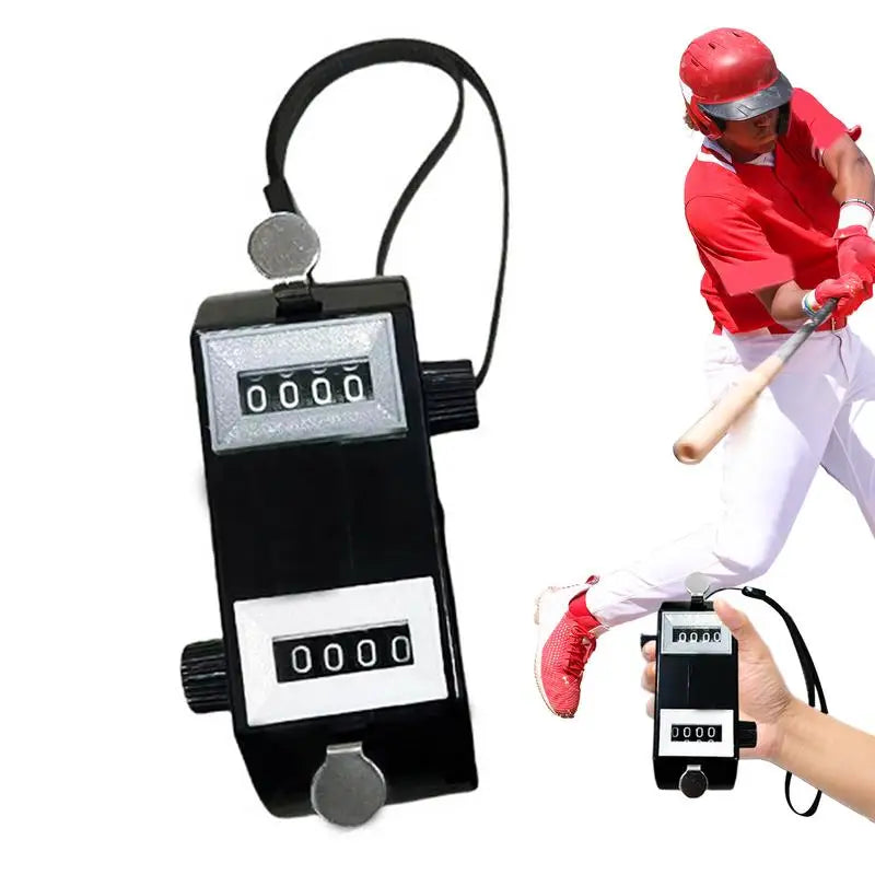Handheld Tally Counter 4-Digit Number Count Clicker Counter Pitch Counter for Coaching Golf Contest double head counter fitting