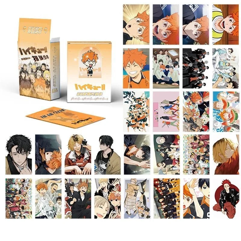 55PCS Haikyuu!! Laser LOMO Cards Set - Anime Volleyball Boy Character Collectible Photo Cards Perfect Gift for Fans