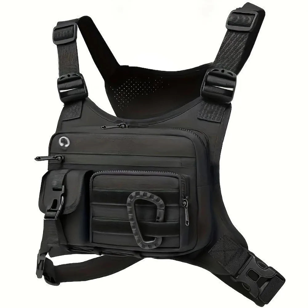 Outdoor Chest Bag Camping Front Chest Vest Backpack Running Bag Hunting Vest Outdoor Rig Sports Travel Training Fanny Pack