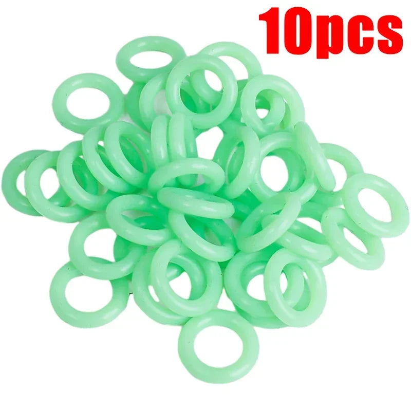 10/100 PCS Fluorescent Silicone Tent Nail Ring Luminous O-shaped Fishing Rod Rings Night Light Outdoor Camping Tents Accessories