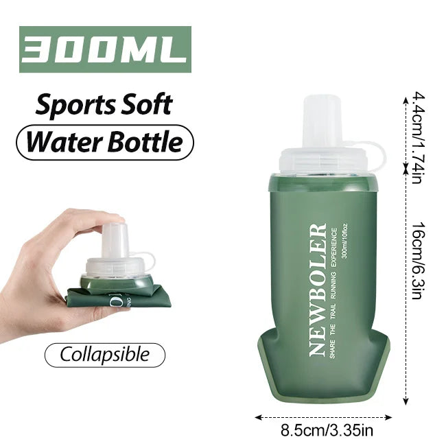 NEWBOLER TPU Outdoor Sport Folding Soft Flask Drink Portable Water Bottle for Running Camping Hiking Bicycle Fitness Water Bag