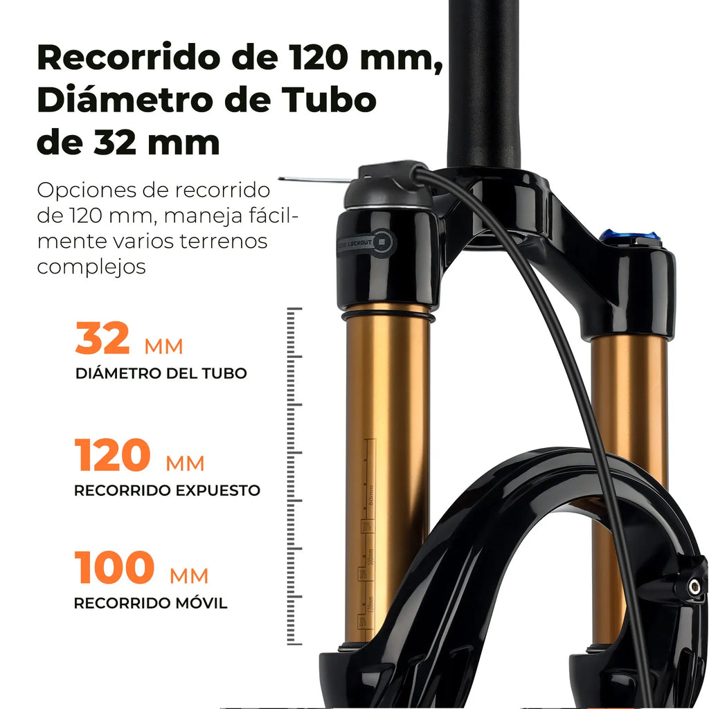 BOLANY Bike Air Fork 27.5/29inch 120mm Travel Oil Air Suspension Lightweight Magnesium Alloy Quick Release Bicycle Fork