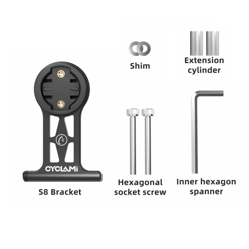 CYCLAMI Extended Out-Front Mount Bike Handlebar Bracket for Adapter Sports Action Camera Garmin XOSS G+ IGPSPORT RAVEMEN