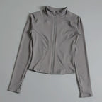Women Zip Fitness Yoga Shirt Long Sleeve Sports Jacket Gym Top Activewear Running Coats Workout Clothes Woman