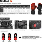SAVIOR HEAT Electric Heated Leather Gloves Rechargeable Battery Waterproof Heated Gloves for Men Women Cycling Ski Thermal Warm