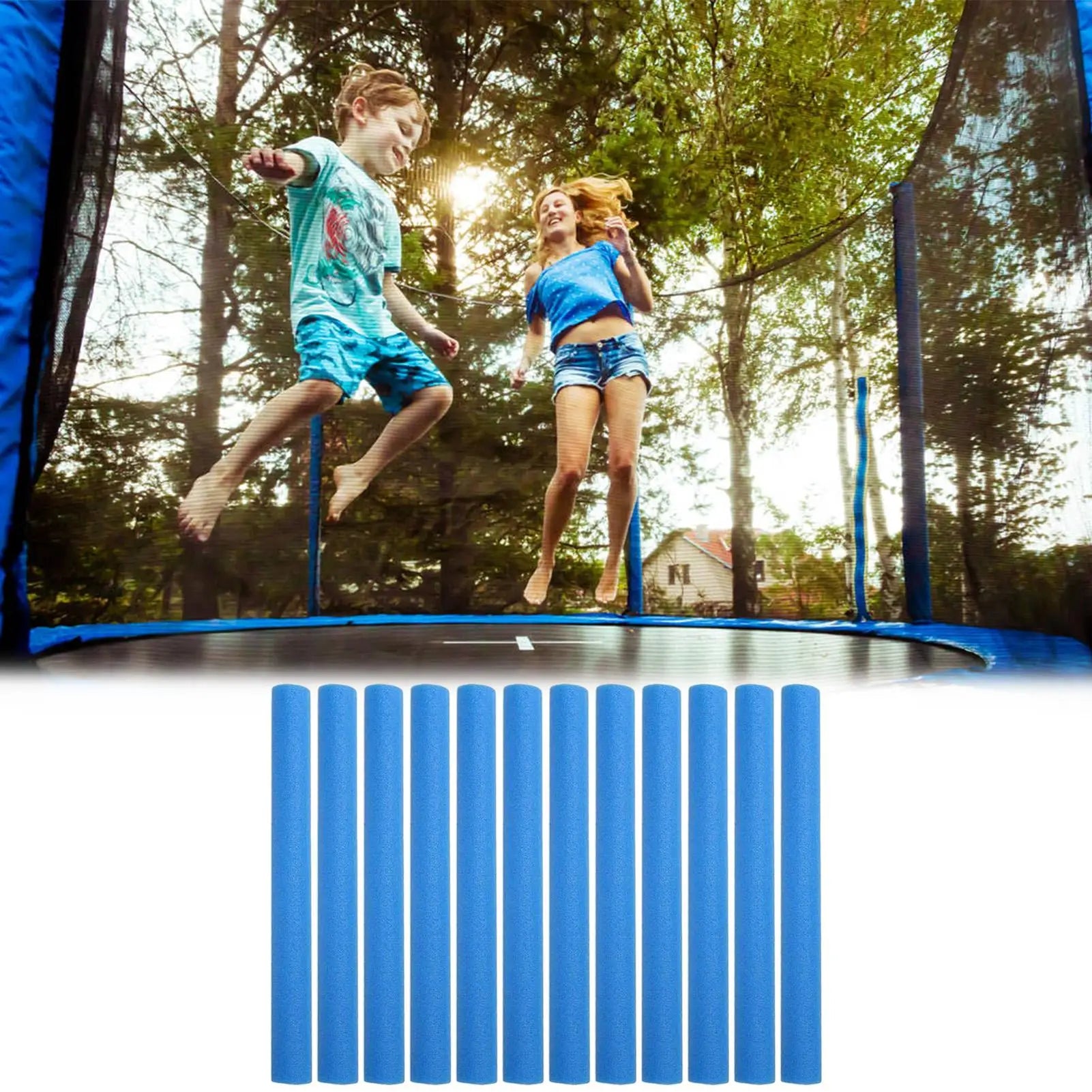 12pcs Trampolines Enclosures Foams Sleeves Replacement Trampolines Protective Poles Cover Paddings for Safety Protections
