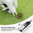 Golf Tees Rack with 12pcs Tees Green Fork and Pencil Portable Golf Accessory Storage Device TC001