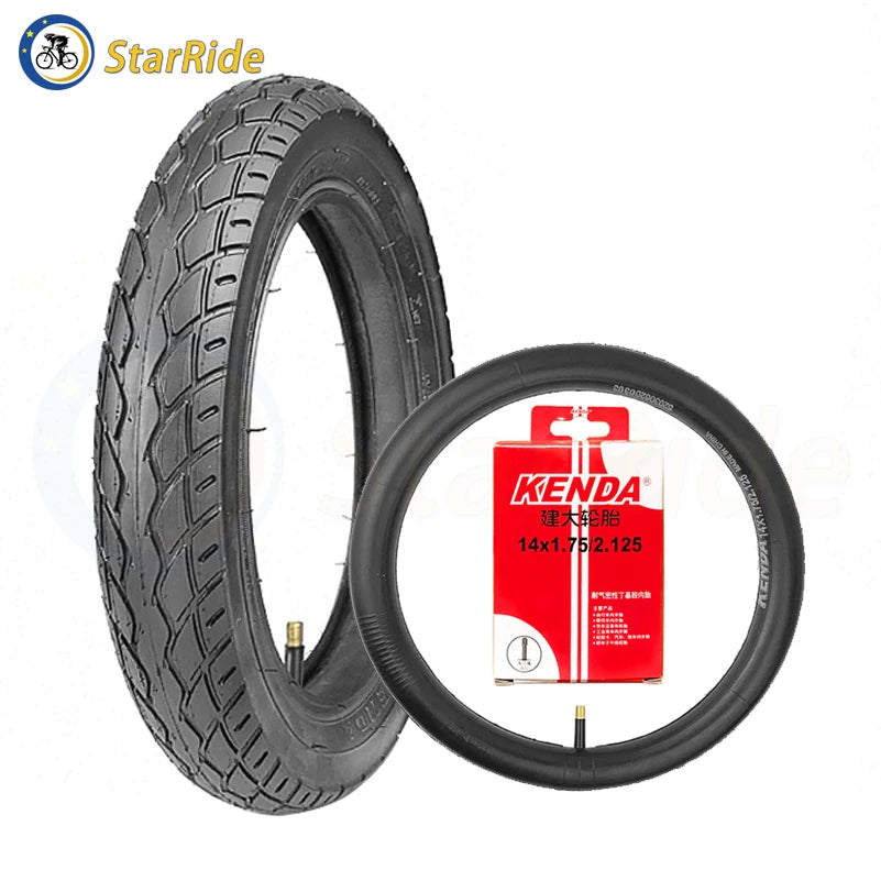 14x2.125(54-254) Inner and Outer Tire for KUGOO V1 B2 Electric Bike Parts 14*2.125 Front Wheel 14 Inch E-Bike Tyre Accessories
