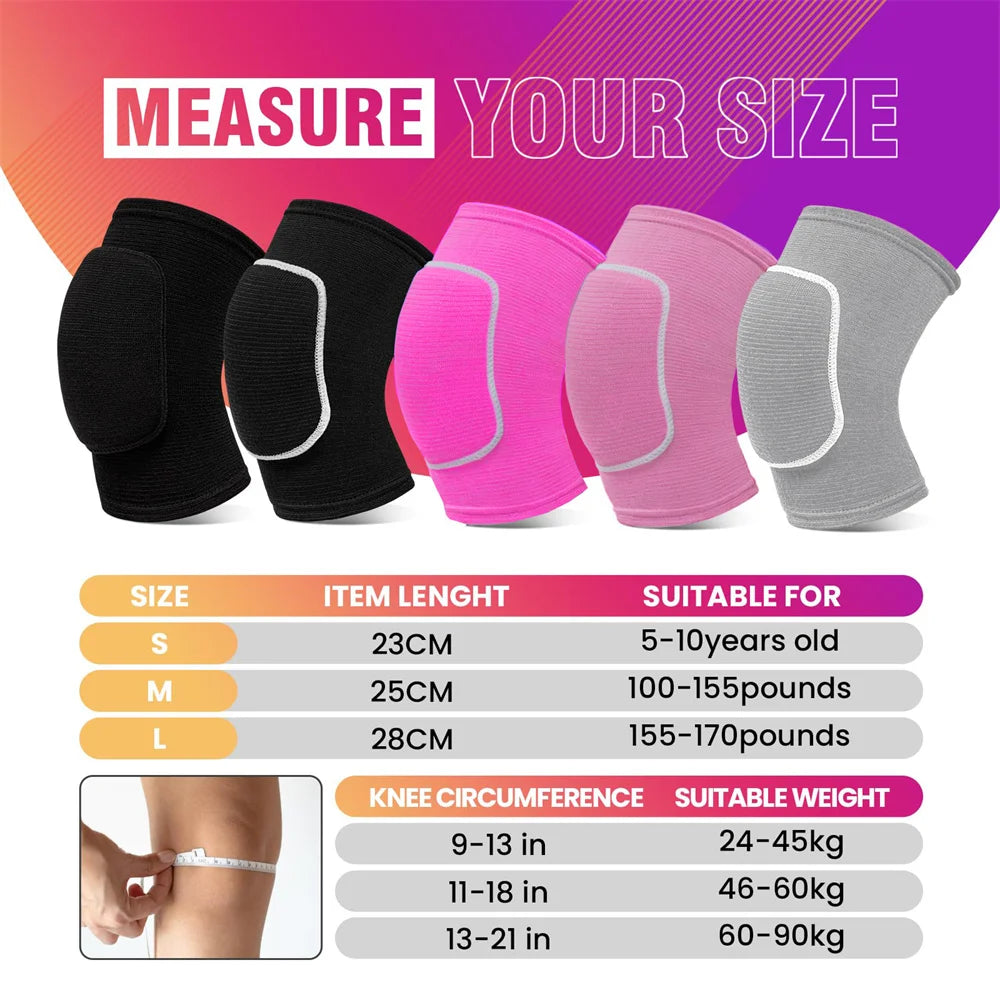 Volleyball Knee Pads for Dancers Men Women Kids Soft Breathable Knees Protective Football Dance Yoga Tennis Running Cycling Use