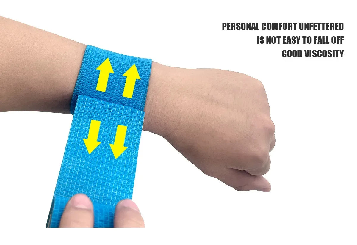 3/6/12/24/30Pcs White First Aid Self Adhesive Cohesive Elasticity Bandages Sports Tape for Wrist Ankle Sprains & Swelling