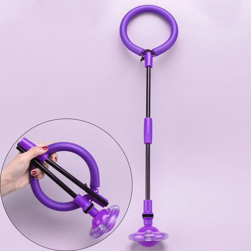 Bounce Ball Elastic Flash Ball Self Luminous Adult Children Rotation Jump Ring Fitness Set Foot Single Leg Swing Ball New Gift
