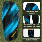 Salinas Soccer Shin Guard with Pocketed Sleeve-Sky/Black - Vizari Sports