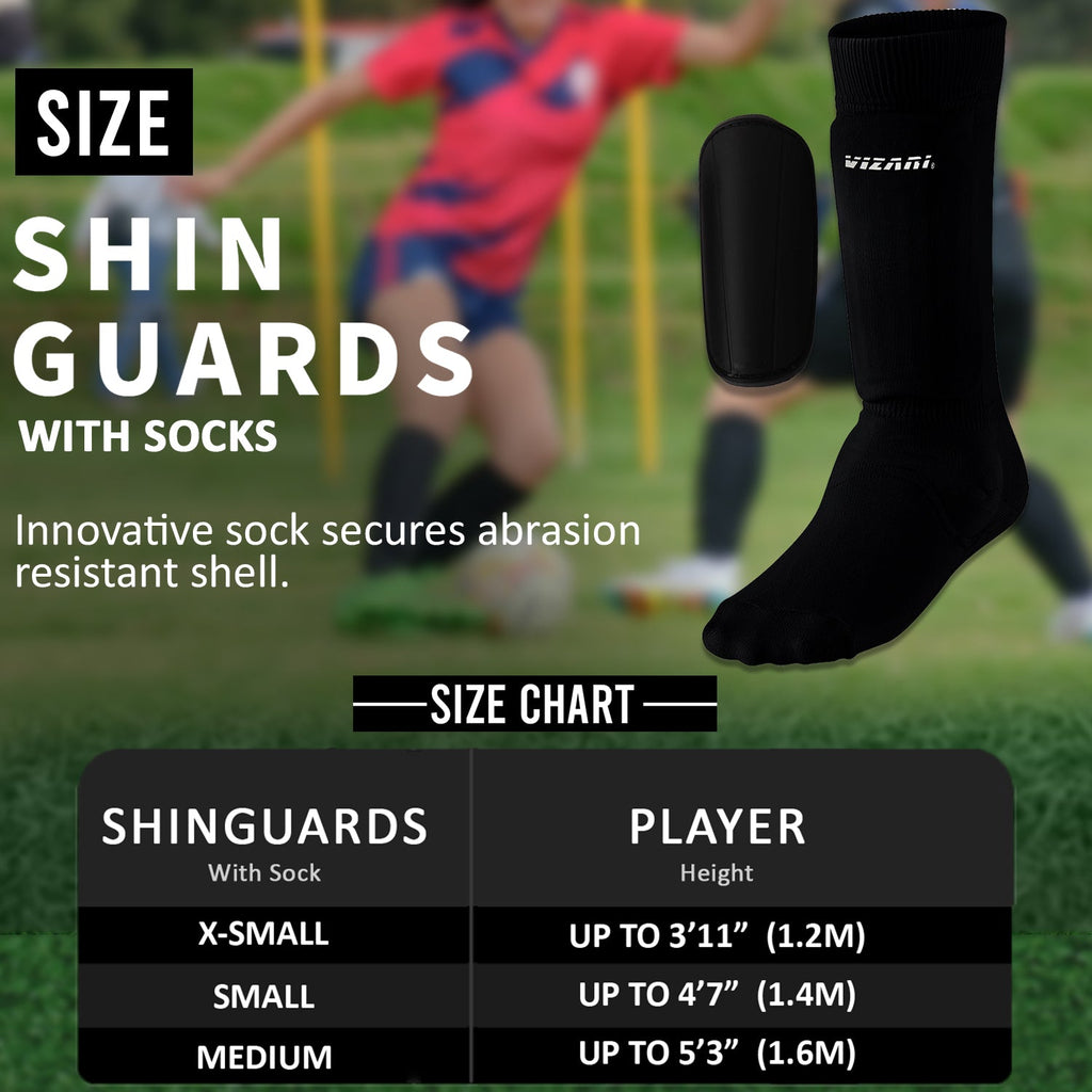 Vizari Shin-guard W/ Sock – Black